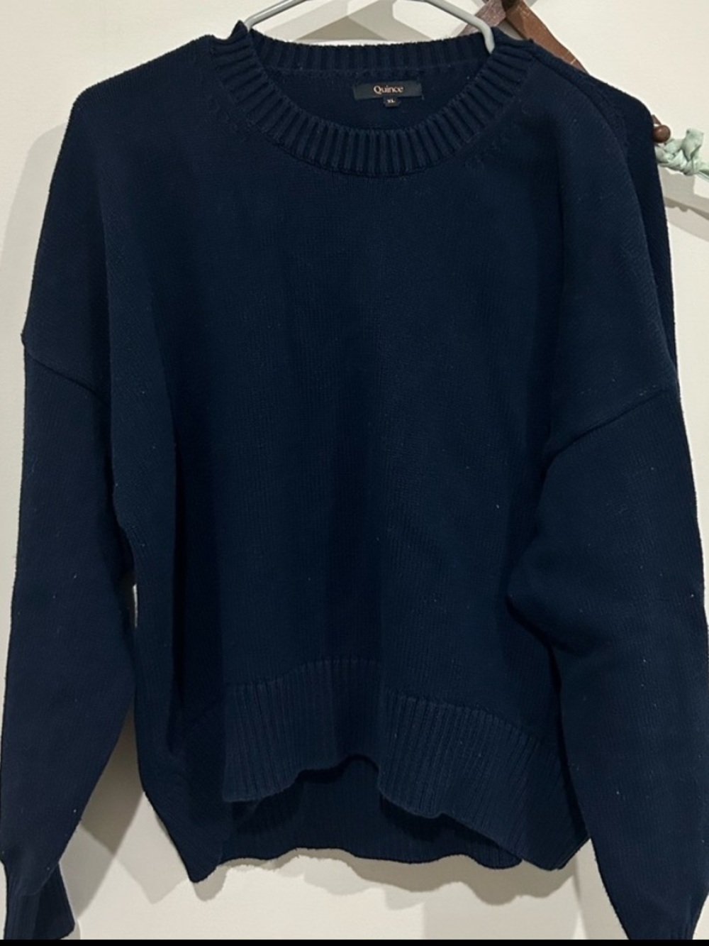 Quince Navy boyfriend Crewneck Sweater